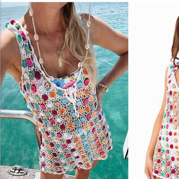Show Me Your MuMu Colorful Crochet Swim Coverup - Picture 2 of 6